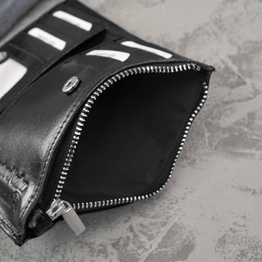 Portfel damski skórzany duży czarny z ochroną RFID T-140-BL