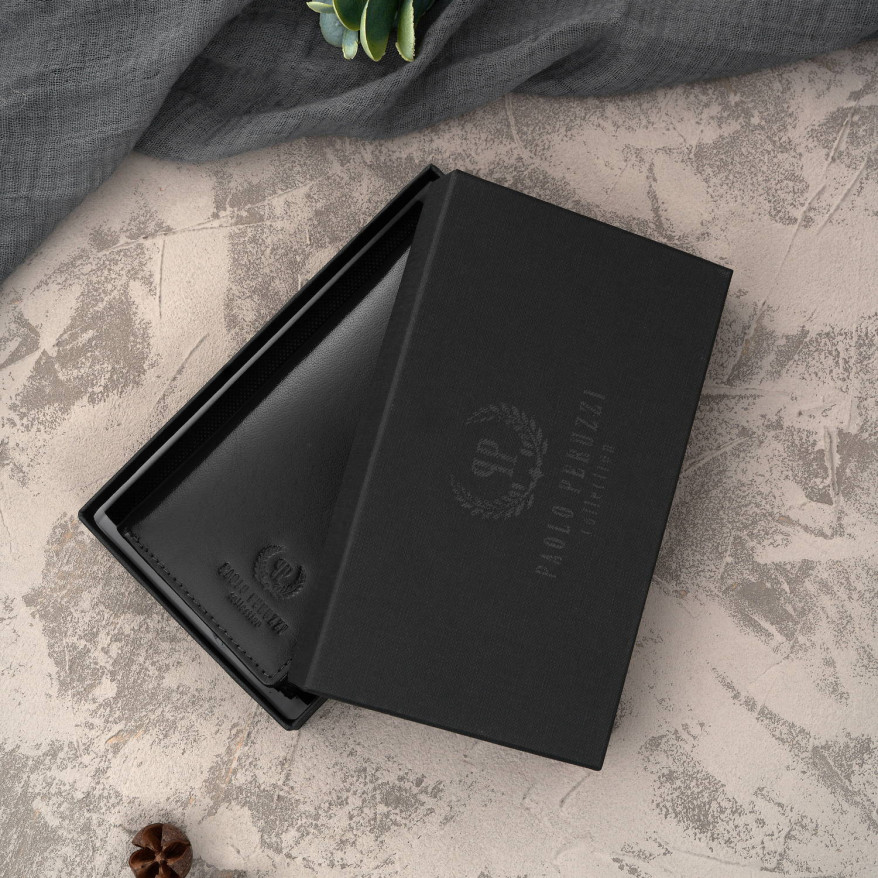 Portfel damski skórzany duży czarny z ochroną RFID T-140-BL