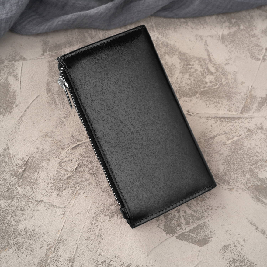 Portfel damski skórzany duży czarny z ochroną RFID T-140-BL