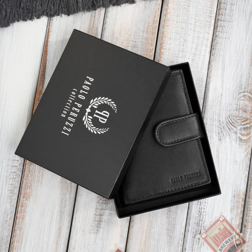 Portfel męski skórzany klasyczny pionowy czarny z RFID AL-18-BL