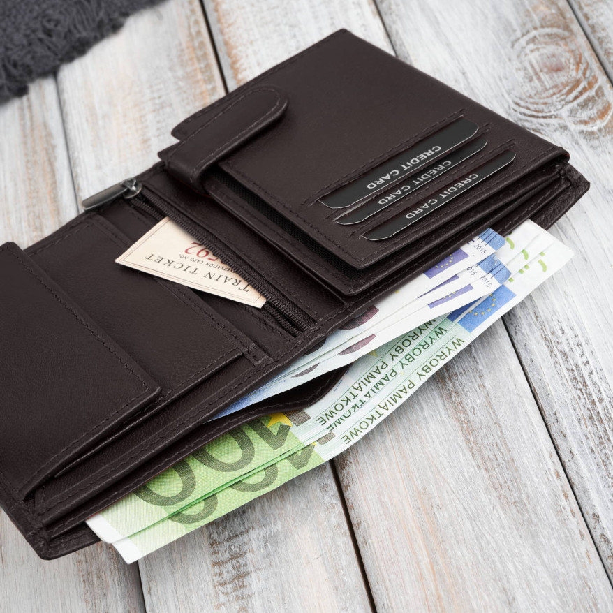 Portfel męski skórzany klasyczny pionowy brązowy z RFID AL-18-BR