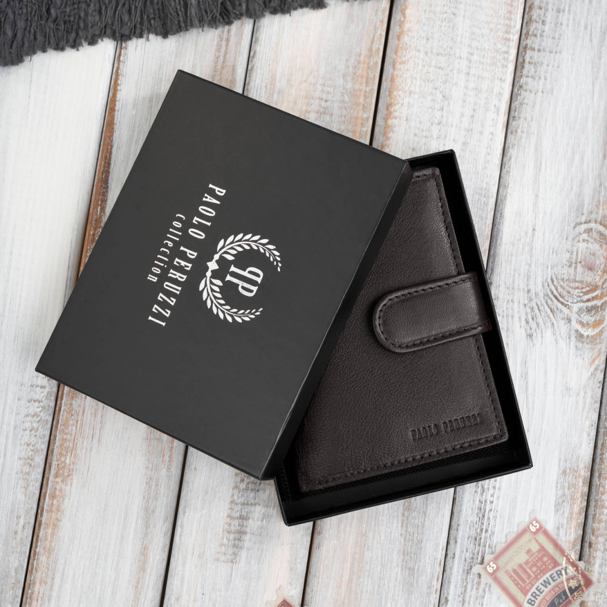 Portfel męski skórzany klasyczny pionowy brązowy z RFID AL-18-BR