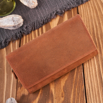 Portfel damski skórzany duży pomarańczowy pojemny vintage T-113-HOR