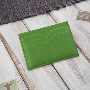 Etui na karty i wizytówki skórzane minimalistyczne praktyczne etui zielone Paolo Peruzzi T-150-GR