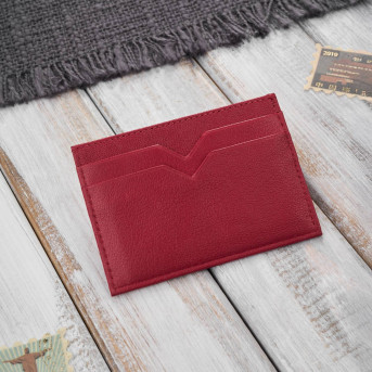 Etui na karty i wizytówki skórzane minimalistyczne praktyczne etui czerwone Paolo Peruzzi T-150-RD