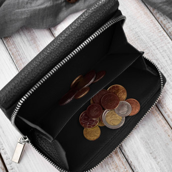 Portfel damski duży czarny ze skóry naturalnej pojemny T-138-BL