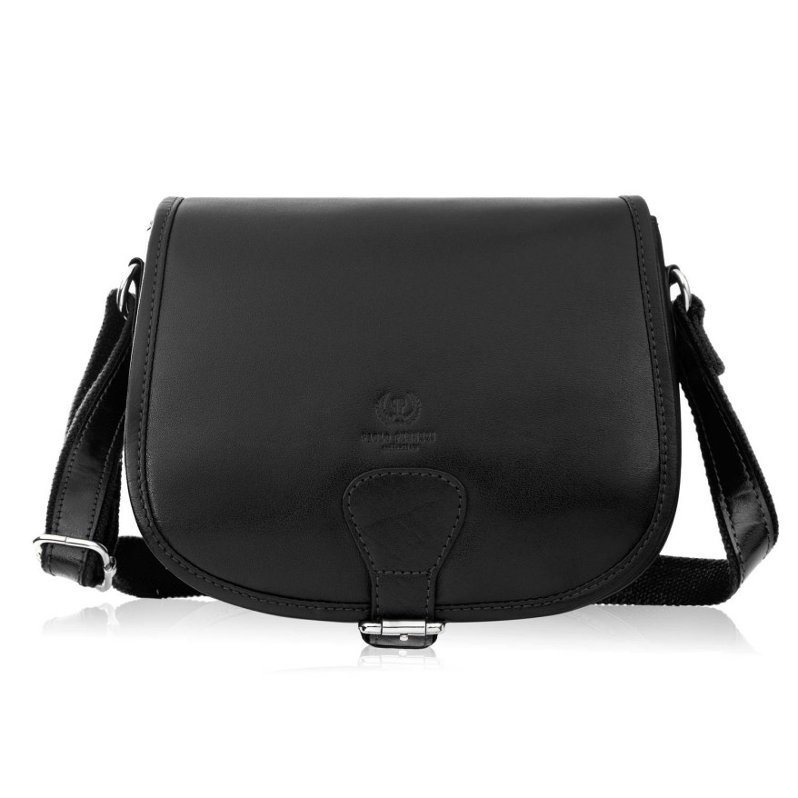 Torebka damska skórzana listonoszka ze skóry licowej czarna T-39-KBL