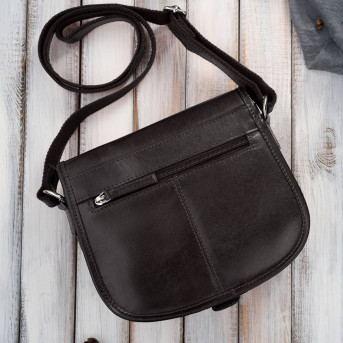 Torebka damska skórzana listonoszka ze skóry licowej brązowa T-39-KBR