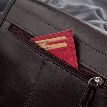 Torebka damska skórzana listonoszka ze skóry licowej brązowa T-39-KBR