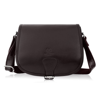 Torebka damska skórzana listonoszka ze skóry licowej brązowa T-39-KBR