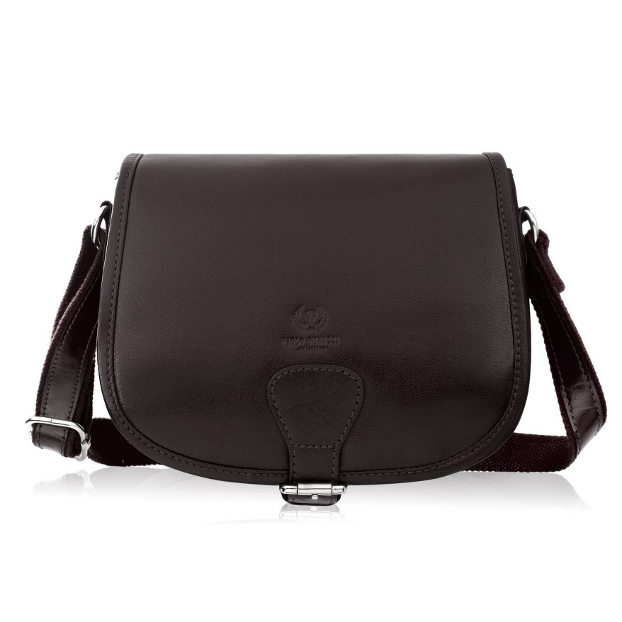 Torebka damska skórzana listonoszka ze skóry licowej brązowa T-39-KBR