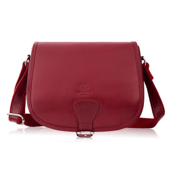 Torebka damska skórzana listonoszka ze skóry licowej czerwona T-39-KRD