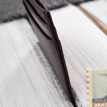 Etui na karty i wizytówki skórzane minimalistyczne praktyczne etui brązowe T-151-BR