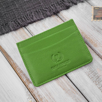 Etui na karty i wizytówki skórzane minimalistyczne praktyczne etui zielone T-151-GR