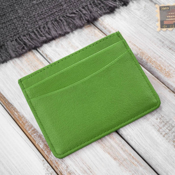 Etui na karty i wizytówki skórzane minimalistyczne praktyczne etui zielone T-151-GR