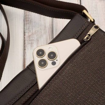 Listonoszka męska na ramię ze skóry i bawełnianego canvasu Paolo Peruzzi AY-01-BR