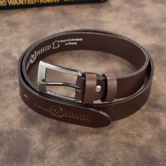 Pasek męski skórzany premium z klasyczną klamrą elegancki brązowy 130 cm PG-09-BR-130
