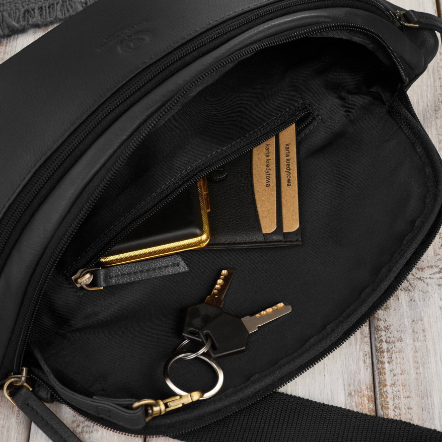 Saszetka nerka damska wielofunkcyjna duża klasyczna