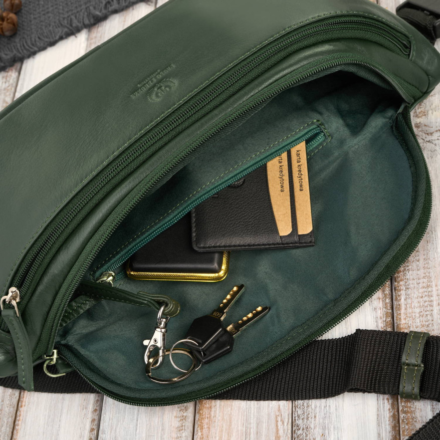 Saszetka nerka damska wielofunkcyjna duża klasyczna