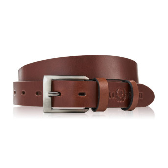 Pasek męski skórzany premium z klasyczną klamrą elegancki koniakowy 130 cm PG-09-CG-130