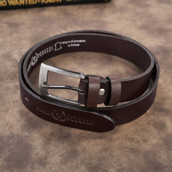 Pasek męski skórzany premium z klasyczną klamrą elegancki ciemnobrązowy 120 cm PG-09-DBR-120