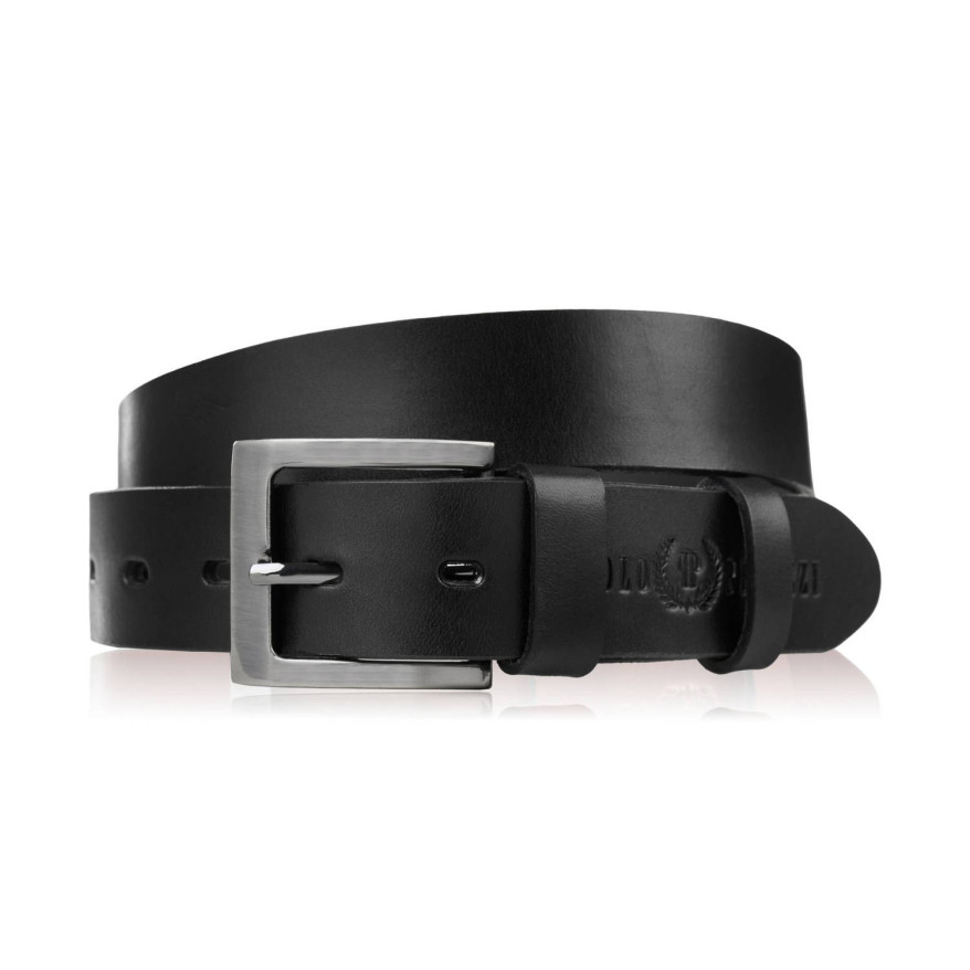 Pasek męski skórzany premium z klasyczną klamrą elegancki czarny 100 cm PG-10-BL-100