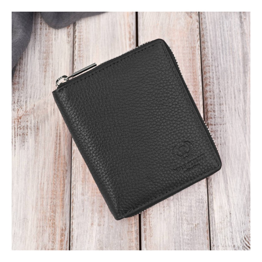 Zestaw prezentowy dla niej portfel damski czarny T-139 i skórzane etui na karty T-151 ZUP-143-BL