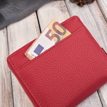Zestaw prezentowy dla niej portfel damski czerwony T-139 i skórzane etui na karty T-151 ZUP-143-RD