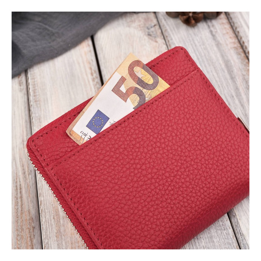 Zestaw prezentowy dla niej portfel damski czerwony T-139 i skórzane etui na karty T-151 ZUP-143-RD