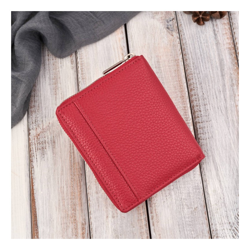 Zestaw prezentowy dla niej portfel damski czerwony T-139 i skórzane etui na karty T-151 ZUP-143-RD