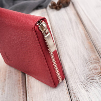 Zestaw prezentowy dla niej portfel damski czerwony T-139 i skórzane etui na karty T-151 ZUP-143-RD