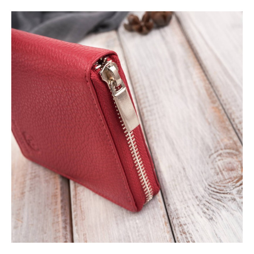 Zestaw prezentowy dla niej portfel damski czerwony T-139 i skórzane etui na karty T-151 ZUP-143-RD