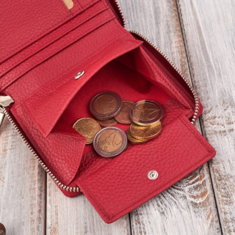 Zestaw prezentowy dla niej portfel damski czerwony T-139 i skórzane etui na karty T-151 ZUP-143-RD