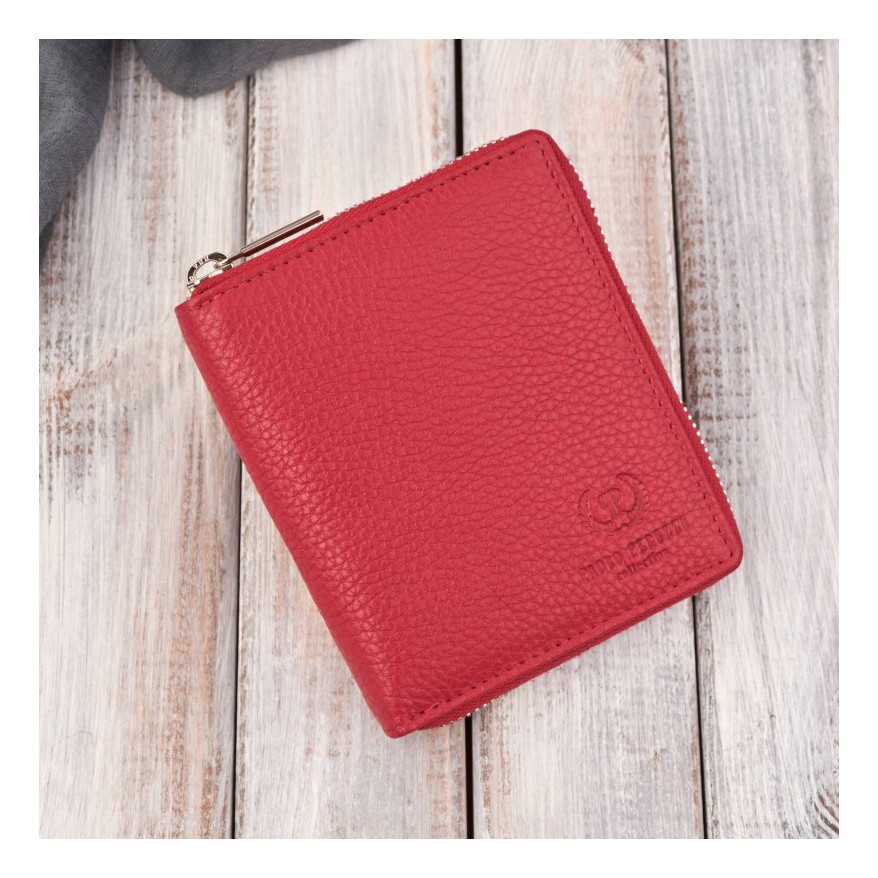 Zestaw prezentowy dla niej portfel damski czerwony T-139 i skórzane etui na karty T-151 ZUP-143-RD