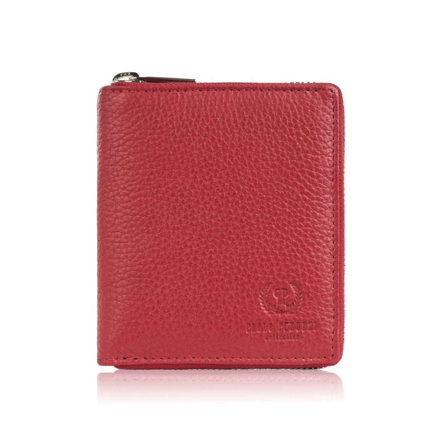 Zestaw prezentowy dla niej portfel damski czerwony T-139 i skórzane etui na karty T-151 ZUP-143-RD