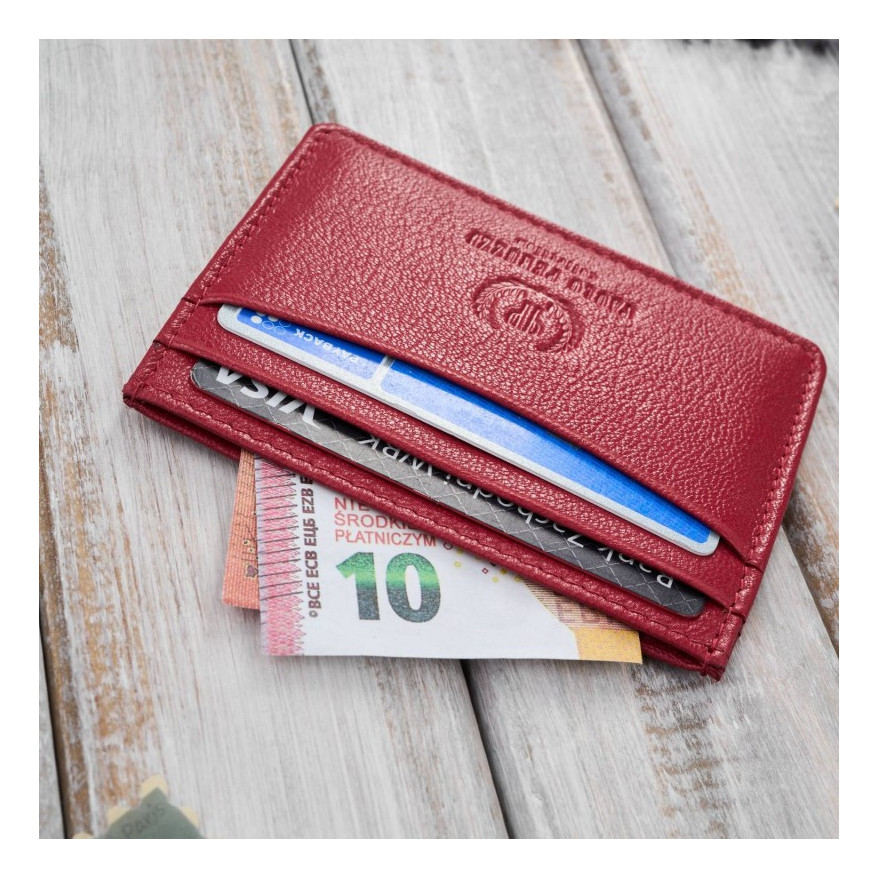 Zestaw prezentowy dla niej portfel damski czerwony T-139 i skórzane etui na karty T-151 ZUP-143-RD