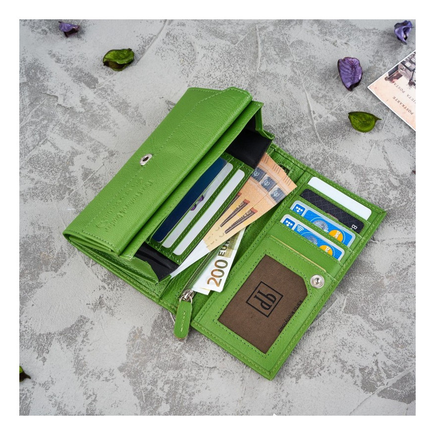 Zestaw prezentowy dla niej portfel damski w kwiaty T-45 i skórzane etui na karty T-151 ZUP-144-GR