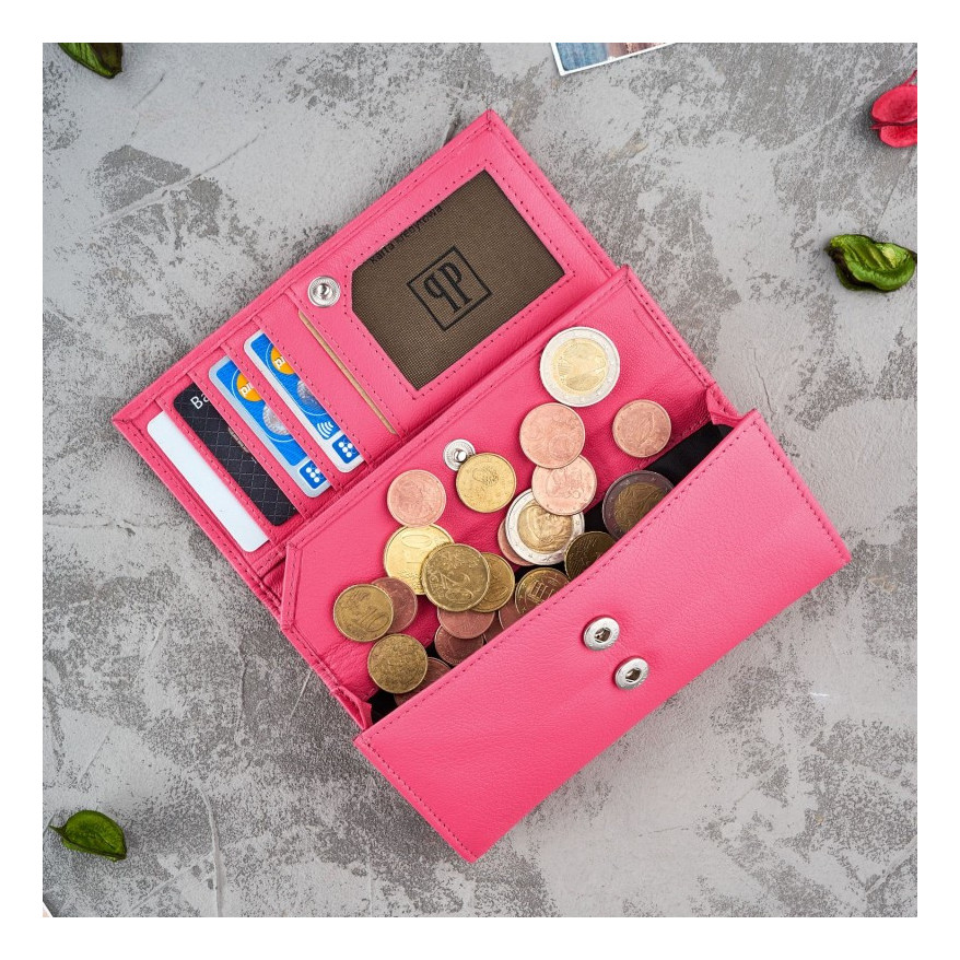 Zestaw prezentowy dla niej portfel damski w kwiaty T-45 i skórzane etui na karty T-151 ZUP-144-PI