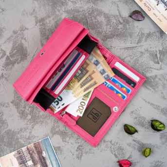 Zestaw prezentowy dla niej portfel damski w kwiaty T-45 i skórzane etui na karty T-151 ZUP-144-PI