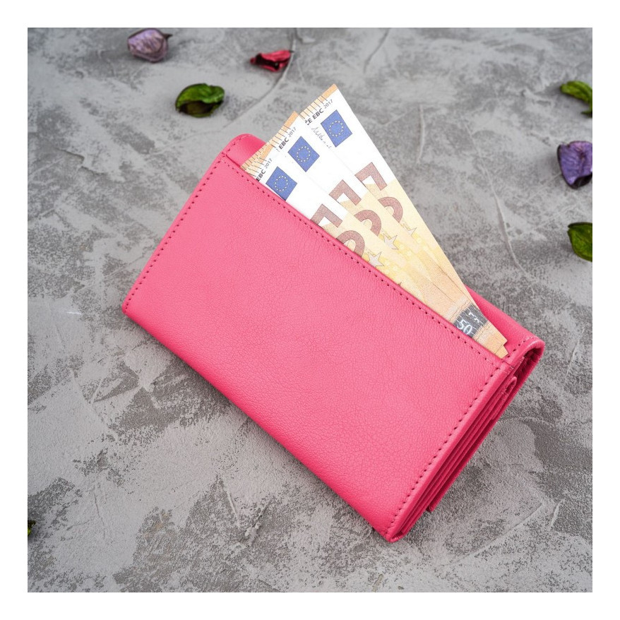 Zestaw prezentowy dla niej portfel damski w kwiaty T-45 i skórzane etui na karty T-151 ZUP-144-PI