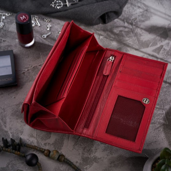 Zestaw prezentowy dla niej portfel damski w kwiaty T-45 i skórzane etui na karty T-151 ZUP-144-RD