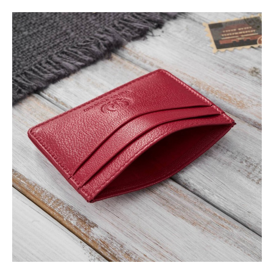 Zestaw prezentowy dla niej portfel damski w kwiaty T-45 i skórzane etui na karty T-151 ZUP-144-RD