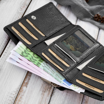 Zestaw prezentowy dla niej portfel damski skórzany T-138 i etui na karty T-151 ZUP-145-BL