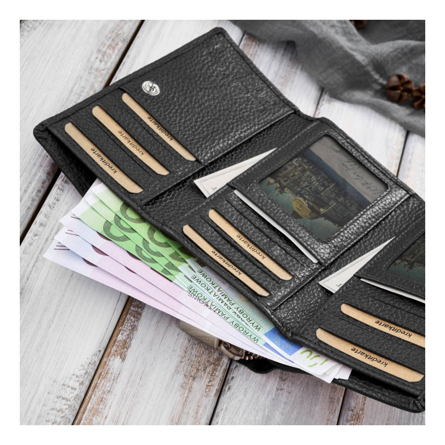 Zestaw prezentowy dla niej portfel damski skórzany T-138 i etui na karty T-151 ZUP-145-BL