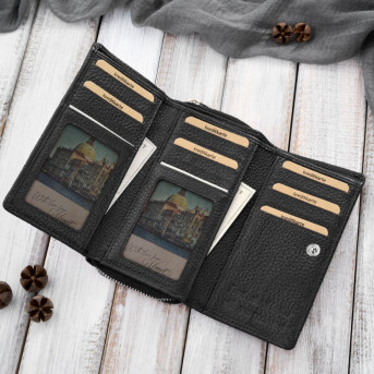 Zestaw prezentowy dla niej portfel damski skórzany T-138 i etui na karty T-151 ZUP-145-BL