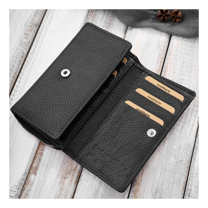 Zestaw prezentowy dla niej portfel damski skórzany T-138 i etui na karty T-151 ZUP-145-BL