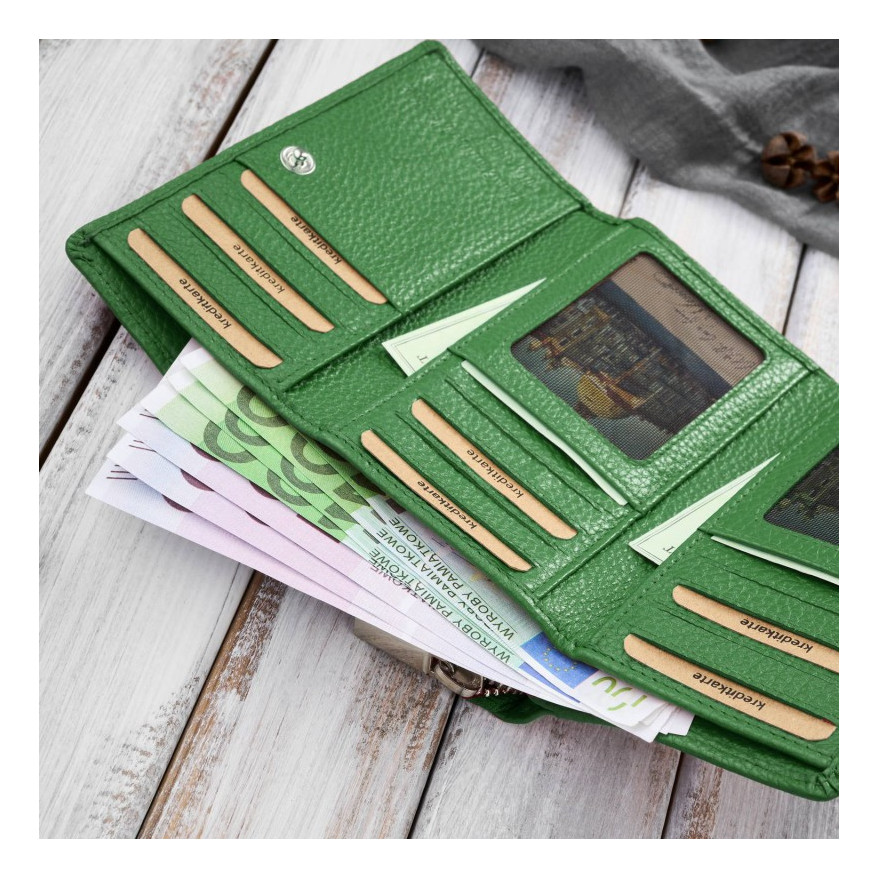 Zestaw prezentowy dla niej portfel damski skórzany T-138 i etui na karty T-151 ZUP-145-GR