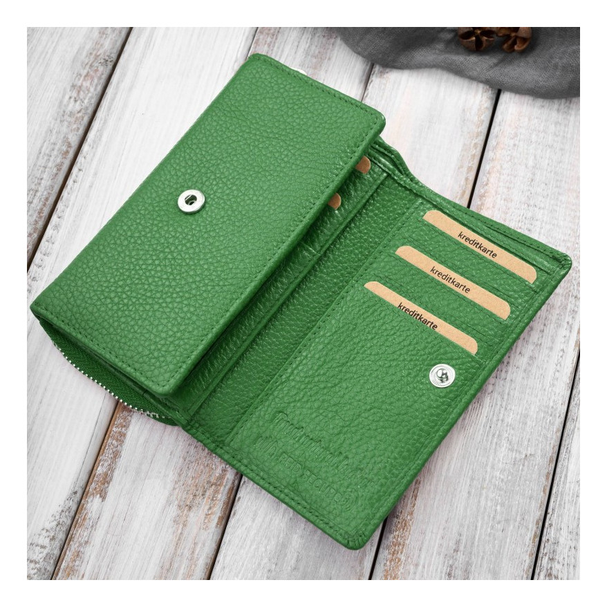 Zestaw prezentowy dla niej portfel damski skórzany T-138 i etui na karty T-151 ZUP-145-GR