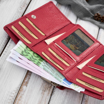 Zestaw prezentowy dla niej portfel damski skórzany T-138 i etui na karty T-151 ZUP-145-RD