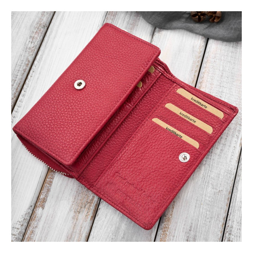Zestaw prezentowy dla niej portfel damski skórzany T-138 i etui na karty T-151 ZUP-145-RD